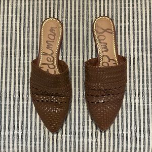 Sam Edelman brown woven mules